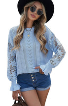 Women's Cutout Petal Sleeve Sweater - ElegantAlpha®