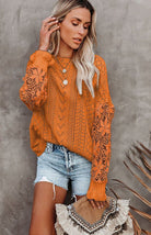 Women's Cutout Petal Sleeve Sweater - ElegantAlpha®