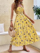 Women's Floral Print Smocked Tiered Dress - ElegantAlpha®