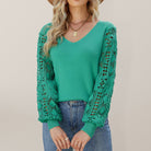 Women’s Lace Sleeve Sweater - ElegantAlpha®