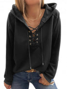 Women's Lace Up Long Sleeve Hoodie - ElegantAlpha®