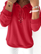 Women's Lace Up Long Sleeve Hoodie - ElegantAlpha®