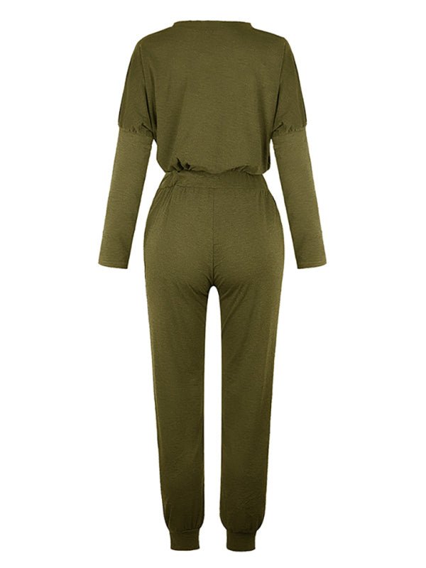 Women's Loose Solid Color Long Sleeve Casual Suit - ElegantAlpha®