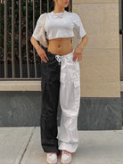 Women's Mixed Media Cargo Pants - ElegantAlpha®