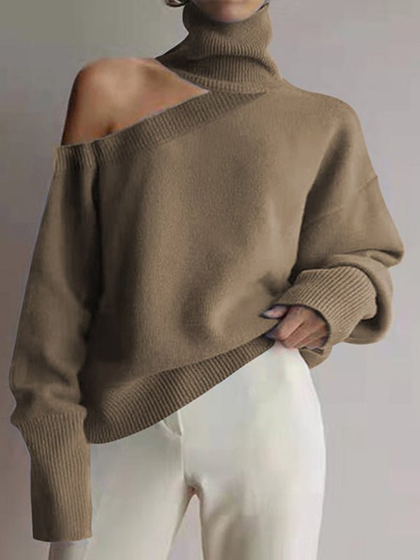 Women's One Shoulder Sweater - ElegantAlpha®