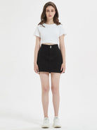 Women's plus size loose black slim denim skirt - ElegantAlpha®