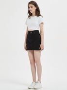 Women's plus size loose black slim denim skirt - ElegantAlpha®