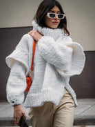 Women's Pullover Fluffy Turtleneck Sweater - ElegantAlpha®