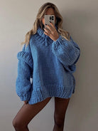 Women's Pullover Fluffy Turtleneck Sweater - ElegantAlpha®