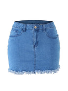 Women's Retro Fringe Pack Hip Denim Short Skirt - ElegantAlpha®