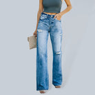 Women's ripped wide leg pants denim trousers - ElegantAlpha®