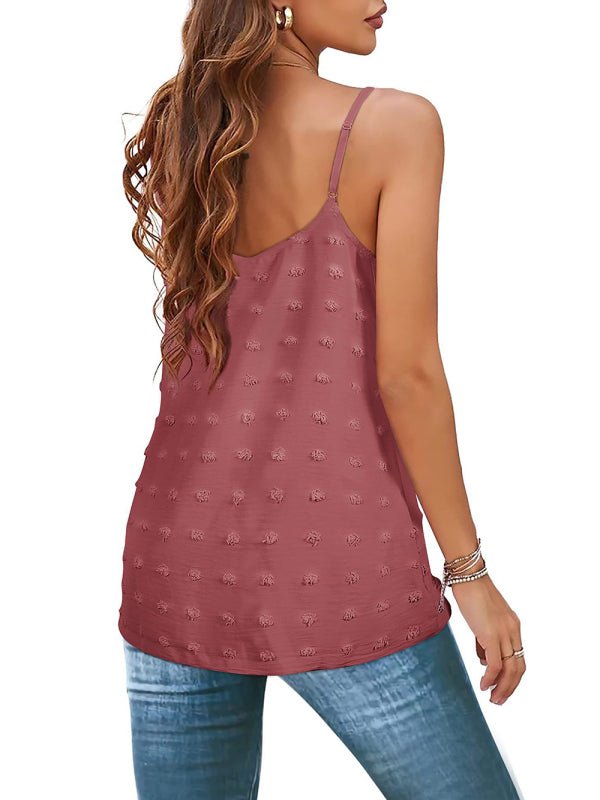 Women's Solid Color Clip Dot Camisole - ElegantAlpha®