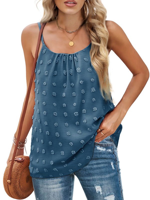 Women's Solid Color Clip Dot Camisole - ElegantAlpha®