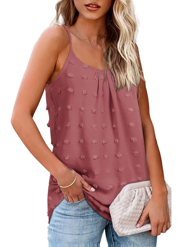 Women's Solid Color Clip Dot Camisole - ElegantAlpha®