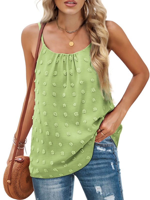 Women's Solid Color Clip Dot Camisole - ElegantAlpha®