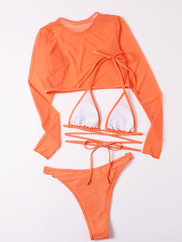 Women's swimsuit with long-sleeved mesh jacket - ElegantAlpha®