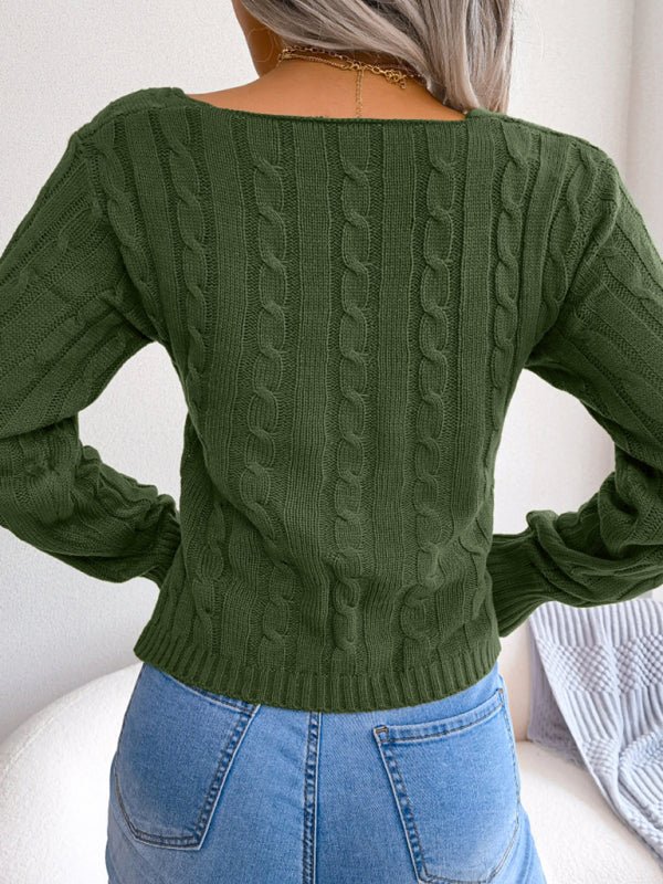 Women's Twist Crop Sweater - ElegantAlpha®