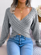 Women's Twist Crop Sweater - ElegantAlpha®