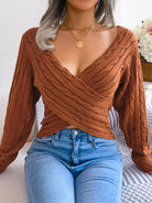 Women's Twist Crop Sweater - ElegantAlpha®