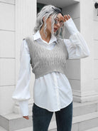 Women's V-neck vest sweater - ElegantAlpha®