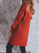 Women’s V Neckline Cable Knit Cardigan - ElegantAlpha®