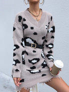 Women’s V Neckline Reaper Sweater Dress - ElegantAlpha®