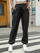 Woven Elastic Bound High Waist Casual Pants - ElegantAlpha®