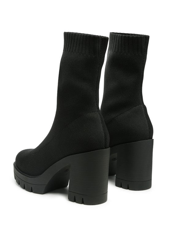 Zinnia Knitted Block Heeled Boots - ElegantAlpha®