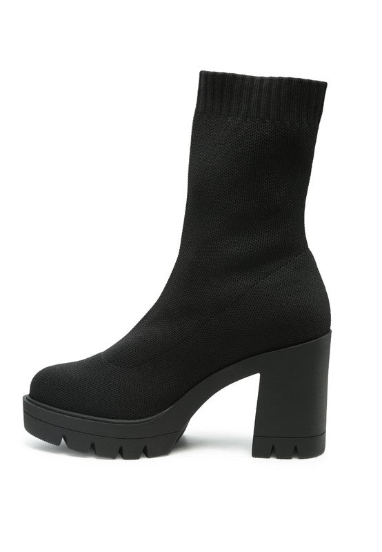 Zinnia Knitted Block Heeled Boots - ElegantAlpha®